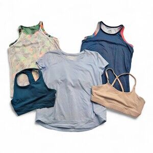 Athleta Girls Tops Bundle 5pc Size 14 Tanks Tees Sport Bras